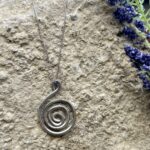 Handmade spiral necklace in silver
