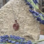Handmade spiral necklace in copper