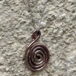 Handmade spiral necklace in copper