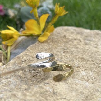 Wrap ring in silver and brass