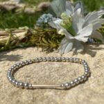 silver bead bracelet gold bar cover
